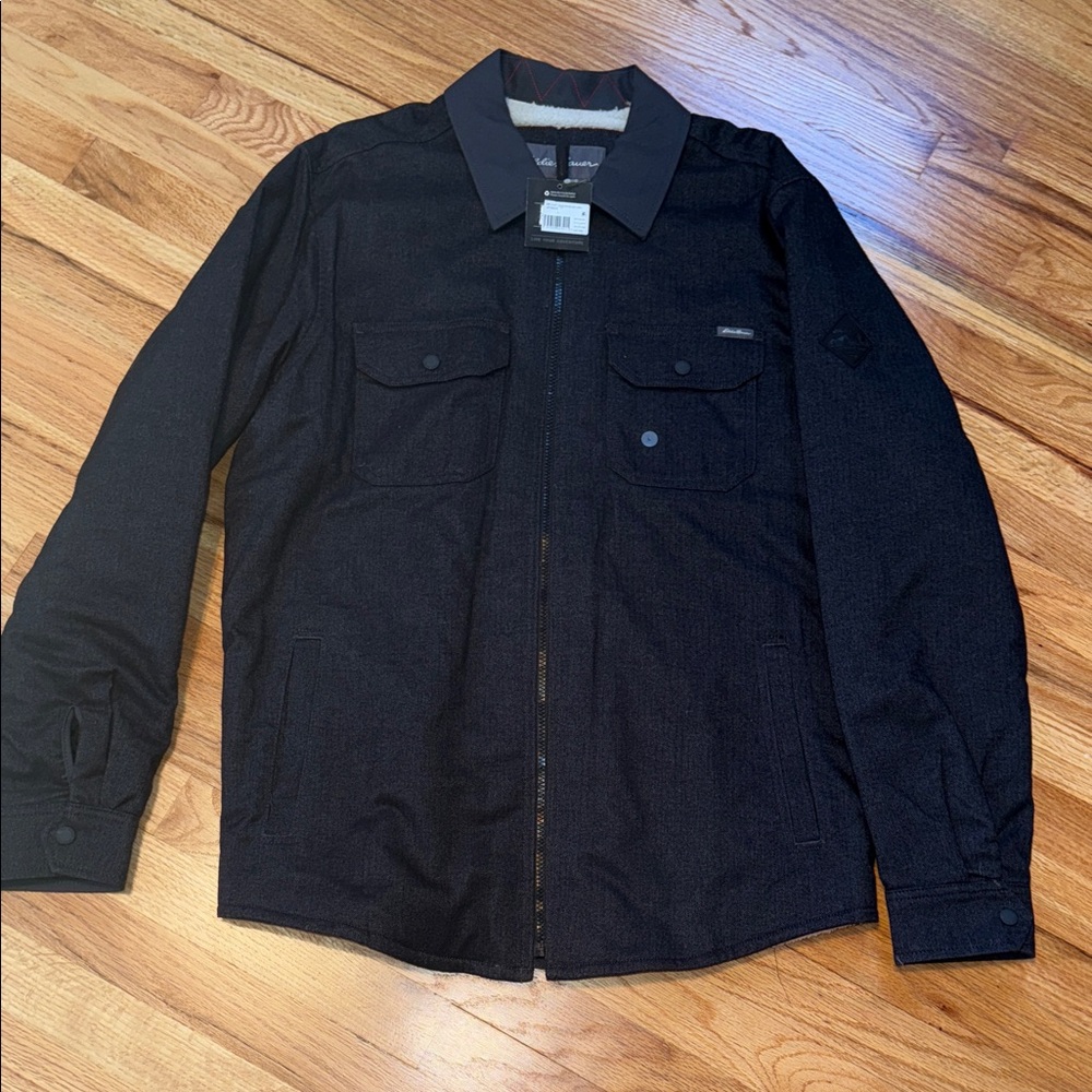 Men's Large Black and Grey Eddie Bauer Jacket